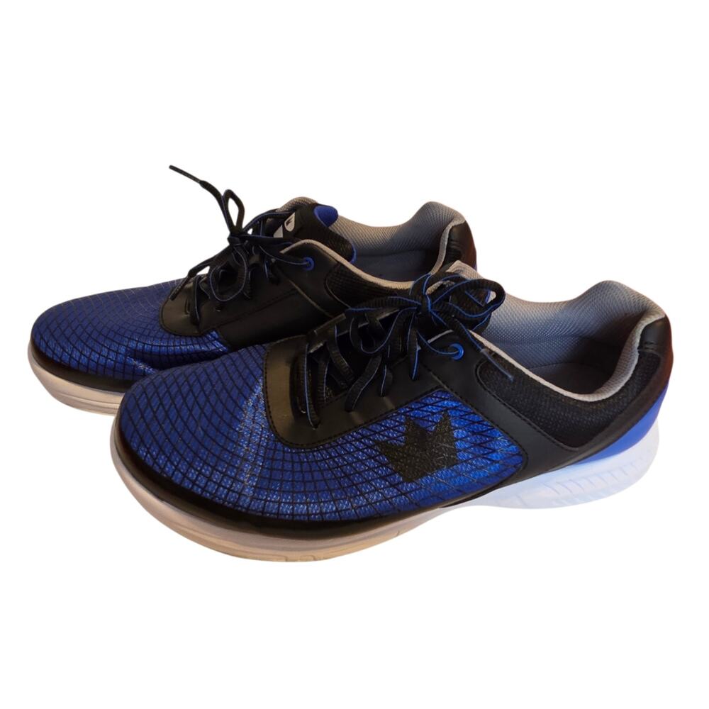 Brunswick Bowling Shoes Frenzy men's sz 12 Great condition! Black & Royal Blue - Picture 2 of 11